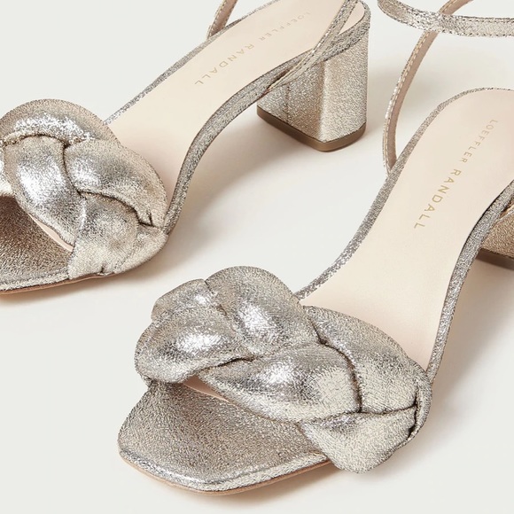Loeffler Randall Avril Penny Braided Heels silver sz 9.5 - Picture 4 of 8